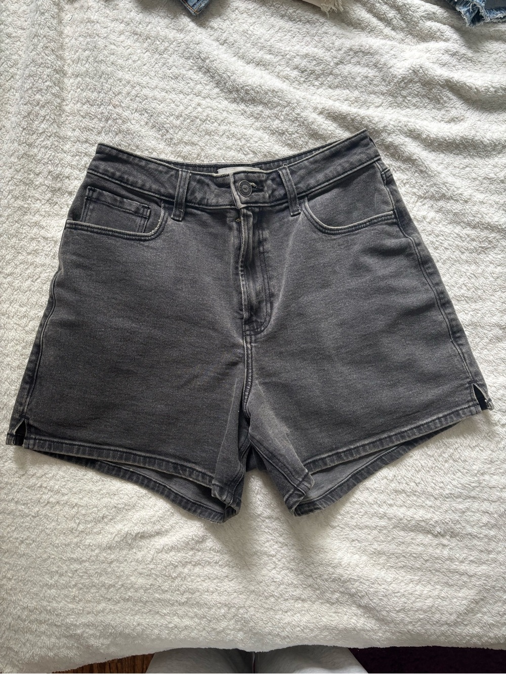 Hollister Washed Black High-Rise Denim Shorts